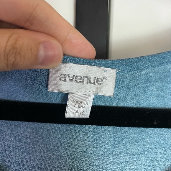 Bohemian Blue Blouse With Lace accents & Bell sleeves, Babydoll cut size 14/16 - Picture 8 of 8